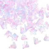 Glass Lily Flower Beads, 100 Pcs Gradient Flower Bead Charm, Pink, Blue Lily