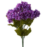 21" Tall Purple Artificial Hydrangea Decorative Floral Bush Hydrangea
