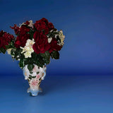 Artificial Rose & Hydrangea Flower Arrangement Centerpiece in Decorative Vase Hydrangea