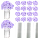 40-Pack Silk Hydrangea Flowers for Home Decor [Light Purple] Hydrangea