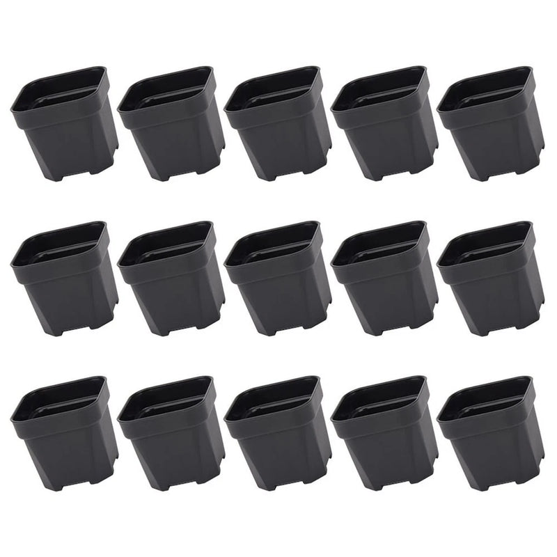 15-piece plastic hydroponic planter nursery cups, dark gray, set of 15 small pots