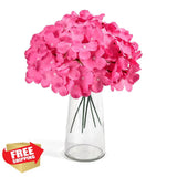 Auihiay 104pc Rose Red Artificial Hydrangea Flowers Bulk - Wedding Home Decor Hydrangea