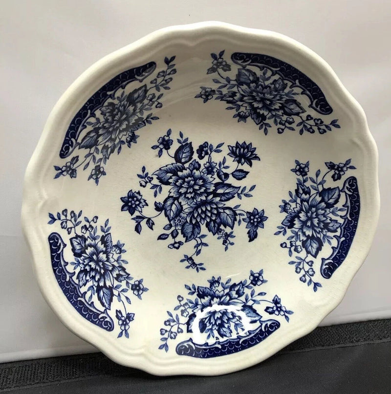 Ironstone Blue Carnation 6.5 Inch Soup Bowls Set Of 8 Made In Japan Carnation