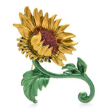 Rhinestone Enamel Sunflower Brooch Pin  Women Metal Multicolor Casual Party Gift Sunflower