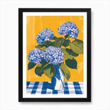 Hydrangea Flowers On A Table   Cont Framed Wall Art Poster Canvas Print Picture Hydrangea