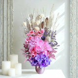 Large Pink & Purple Floral Arrangement: Shabby Chic Home Decor Table Centerpiece Hydrangea