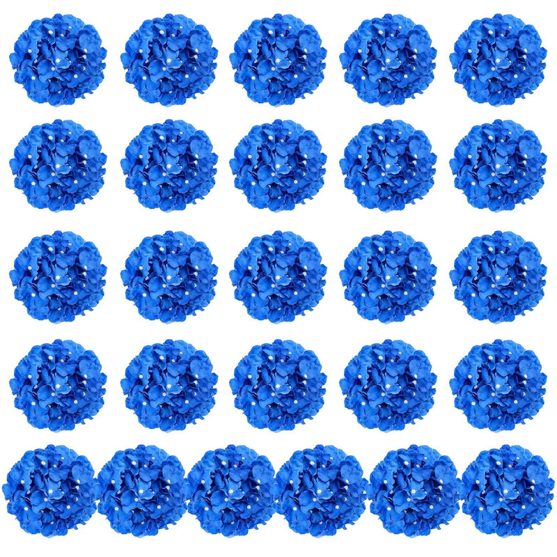 Auihiay 26 PCS Royal Blue Hydrangea Artificial Flowers, Silk Hydrangea Heads ... Hydrangea