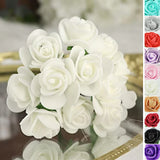 4" Faux ROSES  ARTIFICIAL FOAM FLOWERS Stems Party Event Wedding DIY Decorations Bouquet