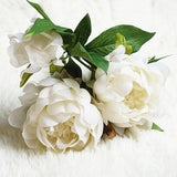 Three Heads Artificial Big Peony Flower For Wedding / Party Ornament Decoration Peony