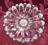 Clear Glass Sunflower Shaped Sunburst Ashtray Trinket Dish Tray Floral Flower Sunflower