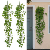 2/4 Pcs Artificial Ivy Leaf Plants Vine Hanging Garland Fake Flower Home Decor Green Plant