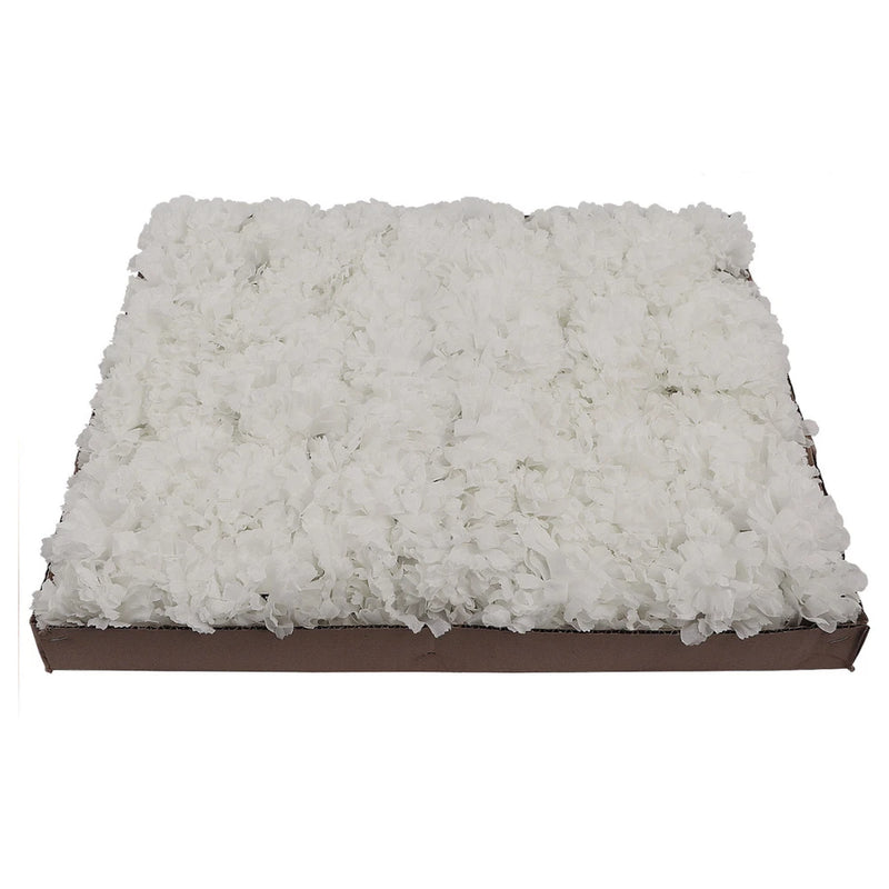 White carnation floral pick bundle, dense 3D blooms, rectangular arrangement