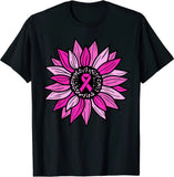 Pink Ribbon Sunflower Breast Cancer Awareness Tee Unisex T-Shirt Sunflower