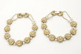 NWOT Two 7" Gold-P Daisy Flower & Faux Pearl Slider Bracelets 11mm Wide Daisies