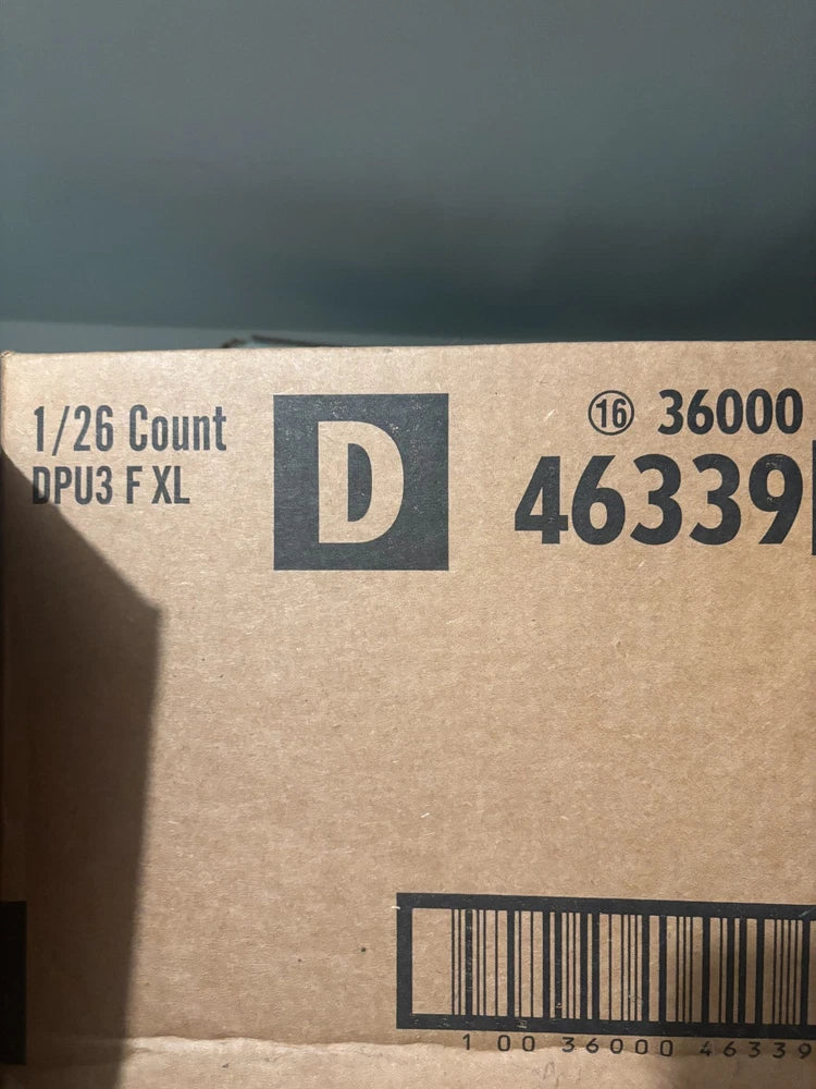Incontinence underwear 26-count box with Depend D logo and product code 46339