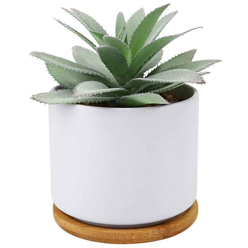 Succulent Plants Artificial - Faux Agave Succulent Plant in Ceramic Pots with... Green Plant
