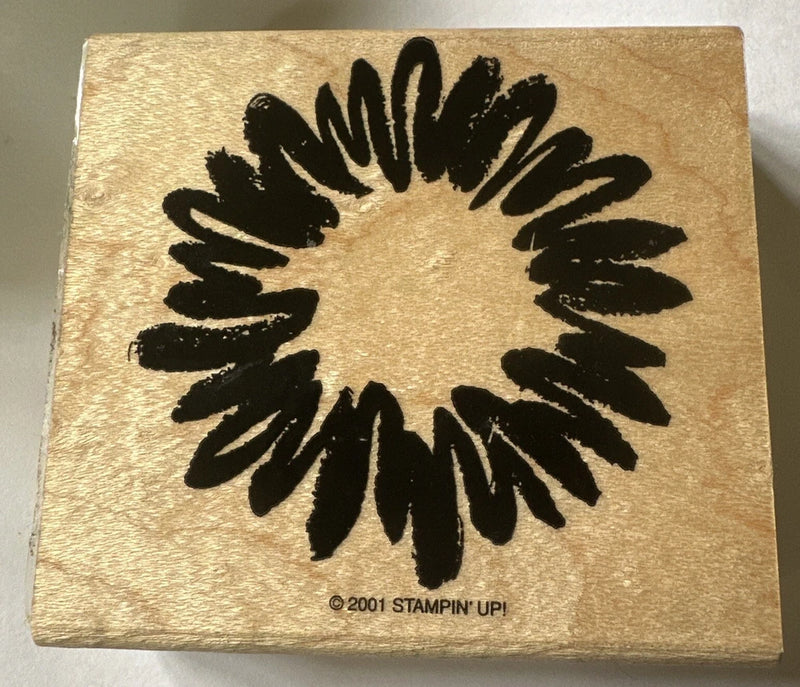 STAMPIN UP Bold flower outline sunflower daisy sun RUBBER STAMP Large Line Sunflower