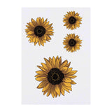 4 x 'Yellow Sunflower' Temporary Tattoos / Transfers (TO00068858) Sunflower