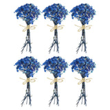 6 Pcs Mini Dried Flower Bouquet Baby's Breath Boho DIY Gift Dark Blue Dried Flower