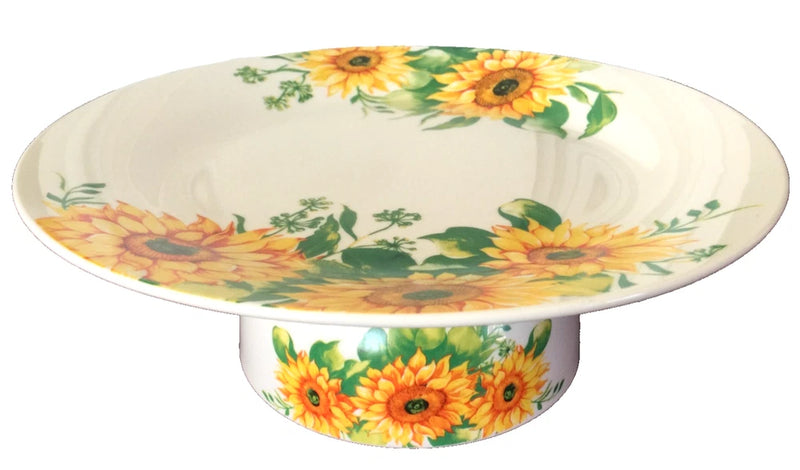 Royal Norfolk Sunflower Ceramic Pedestal Cake Plate Sunflower