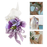 2 Pcs Calla Lily Corsage Floral Brooches for Women Chain Jewelry Lily