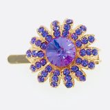 Sunflower Magnet Hair Clip Hairpin  Rhinestone Crystal Flower Barrette Purple 22 Sunflower