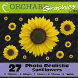 27 SunFlower Car Stickers Vinyl Decals Graphics Bedroom Wall Art Realistic Sunflower