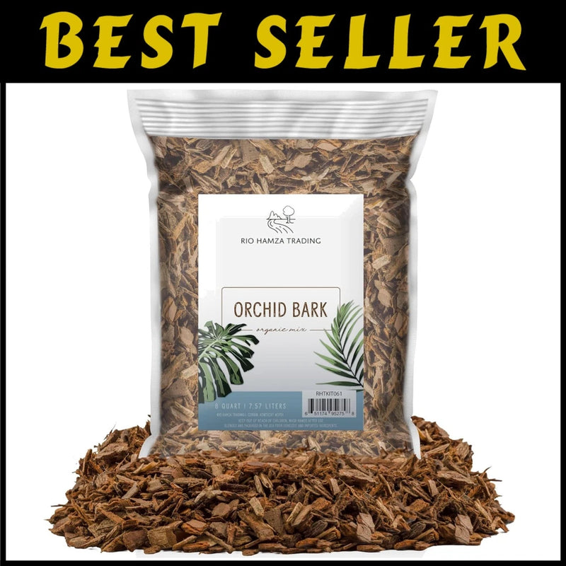 Bag of orchid bark with coarse brown wood chips for plant roots