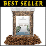 Bag of orchid bark with coarse brown wood chips for plant roots