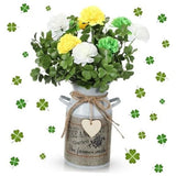 St. Patrick's Day Flower with Vase Shamrock Centerpiece Table Decorations Carnation