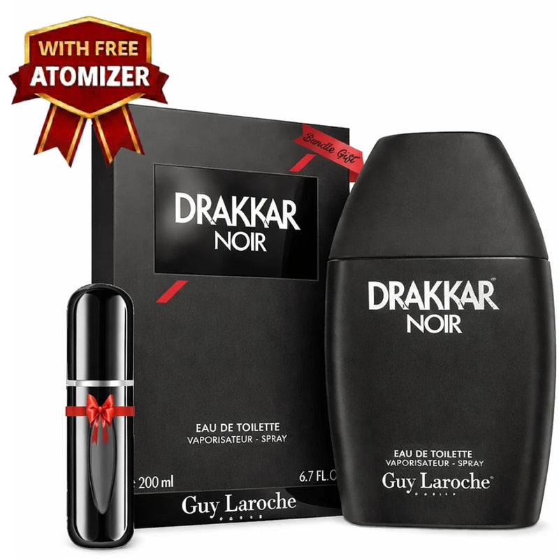 DRAKKAR NOIR by Guy Laroche cologne for men EDT 6.7 oz New in Box With Atomizer EDT