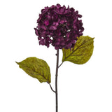22Ó Fall Hydrangea Artificial Flower Purple Realistic Leaves Nearly Natural 6pcs Hydrangea