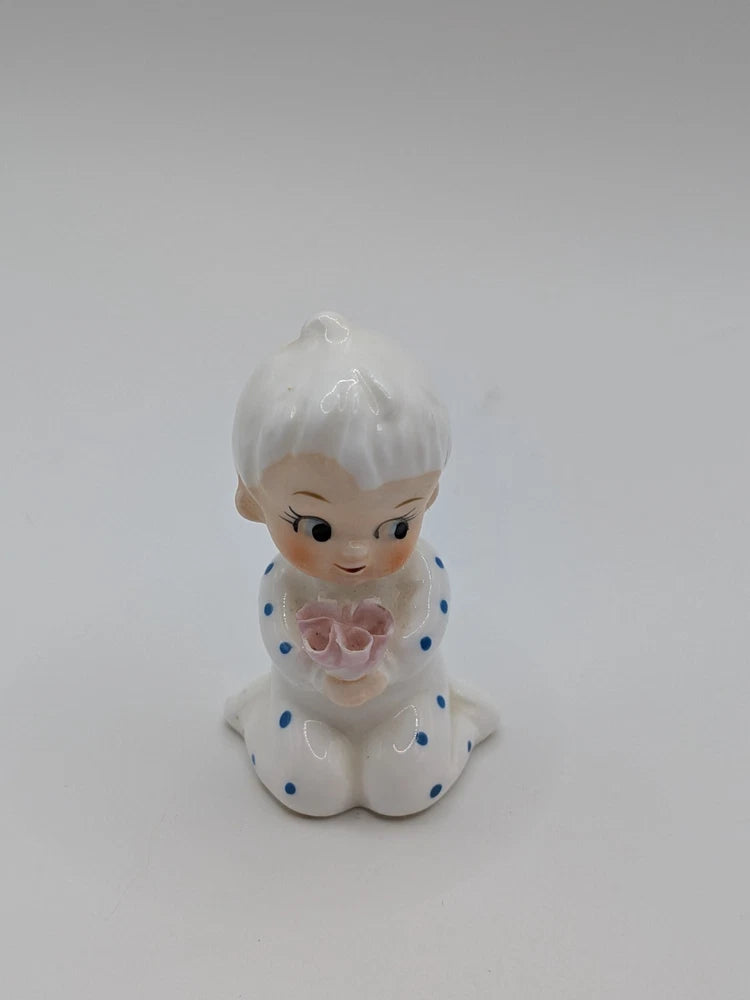 Vintage Napco Japan Baby of the Month Figurine - Carnation Flower Bone China Carnation