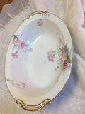 Noritake Amherst 10" Oval Vegetable Serving Bowl Carnations & Gold Trim Carnation