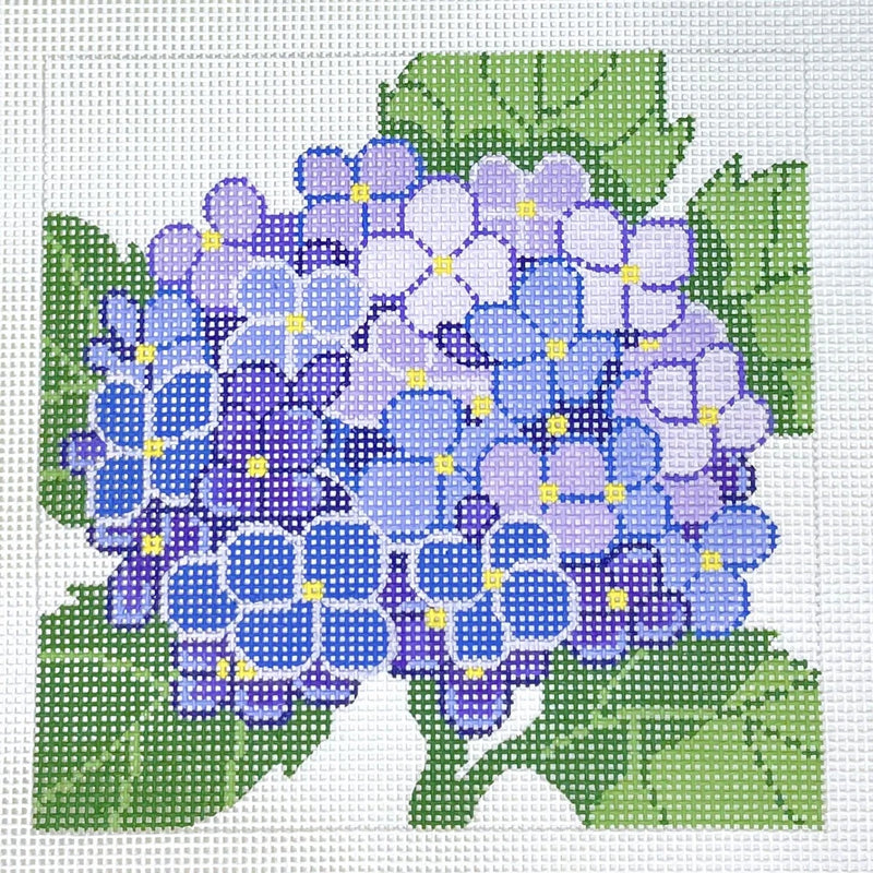 Handpainted needlepoint canvas Lee Needle Arts Hydrangea Blossom Flower Hydrangea