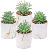 Artificial Mini Succulents Plants Set of 4 Desk Decor Green Plant