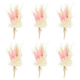 6 Pcs Mini Grass Dried Flower Bouquet Baby's Breath Boho Dark Pink Dried Flower