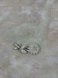 Vintage NAPIER Silver White Rhinestone Sunflower Brooch Sunflower