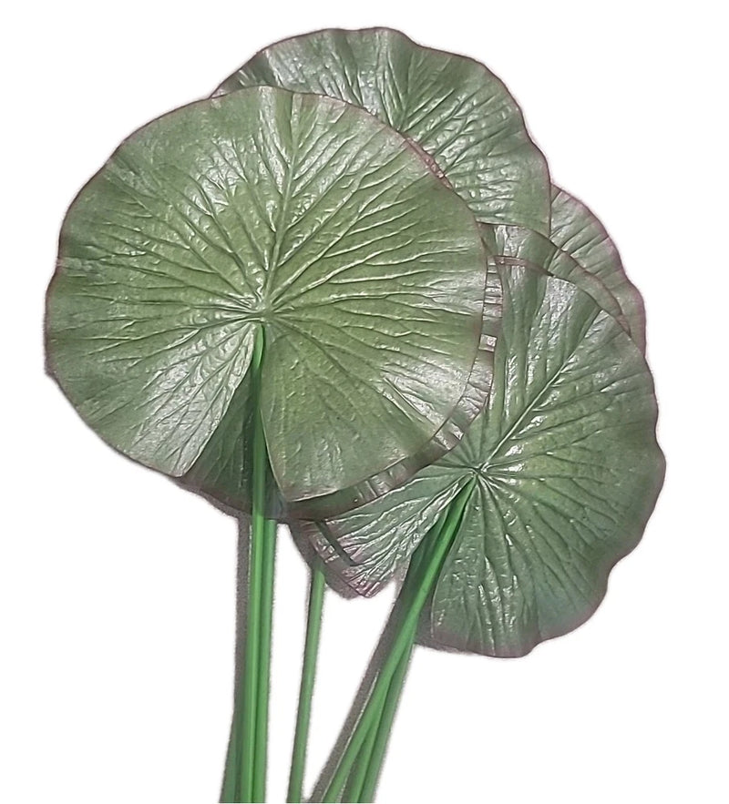 27'' Faux Foliage Realiatic Plant Lotus Leaf (Set of 9), 9" Leaves Decoration Green Plant