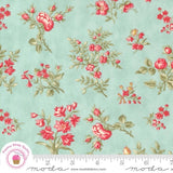 Moda COLLECTIONS ETCHINGS 44331 12 Aqua FLORAL 3 SISTERS Quilt Fabric Flowering Plants