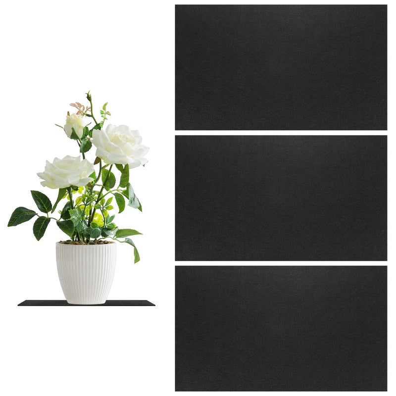 3-Pack Cork Plant Coasters, 13 Inch Square Cork Plant Mats for Garden [Black] Garden Plants
