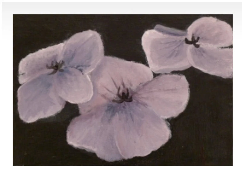Original Hydrangea Petals Purple Flower Flowers Acrylic painting botanical Hydrangea