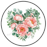PINK FLOWER HEART PEONY ENVELOPE SEALS LABELS STICKERS PARTY FAVORS Peony