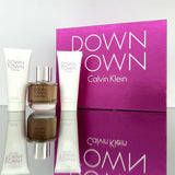 Calvin Klein DOWNTOWN 3pc Women SET 3oz EDP Spr +3.4oz B/Lotion +3.4 S/Gel EDP