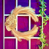 Pampas Grass Feather Wreath - Elegant Crescent Moon Wreath - Boho Home Decor Pampas Grass