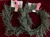 Artificial Decor Mini Pine Wreaths, 6" form, red & white ribbon loop, 2 ct., NWT Green Plant