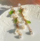Handmade lily of the valley earrings bell flower earrings fairy earrings Lily