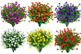 Artificial Flowers Fake Outdoor UV Resistant Boxwood Plants Shrubs Decor 4 Pack Flowering Plants