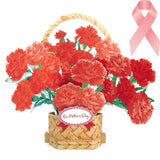 Mother's Day 3D Carnations Pop-Up Card Ð Basket Design Supporting Breast Cancer Carnation