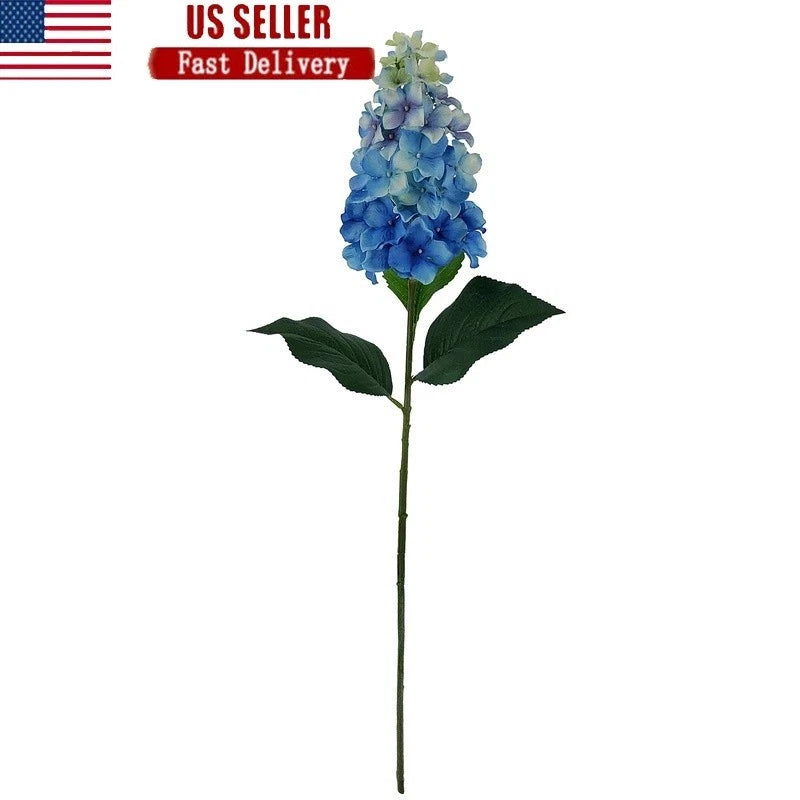 12 Artificial Hydrangea Stems Indoor Decor Floral Arrangements Rust Resistant US Hydrangea